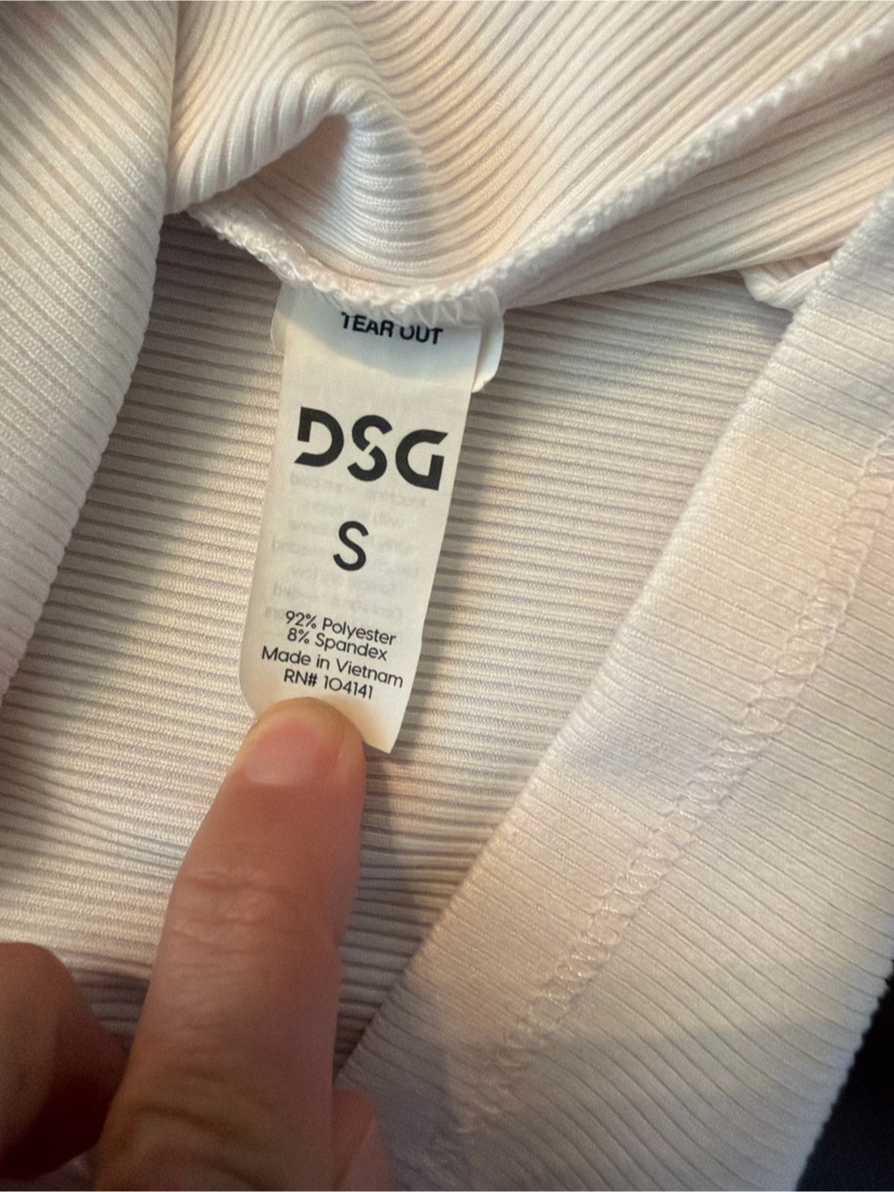DSG White V-Neck Ribbed Tank - Picture 5 of 5